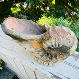 Antique Clay Stone Pottery Sea Shell Vase Pot Nautilus Art Vessel Relic Artifact