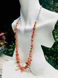 Vintage Natural Coral Shell Bead Handmade Necklace