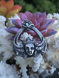 Antique Silver Tone Mythical Creature King Or Queen Crown Pin Brooch