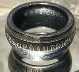 Handmade 1921 US Morgan Silver Dollar 12mm Ring Size 9