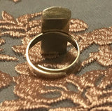 Vintage Sterling Silver 925 Ethnic Wooven Design Rectangle Adjustable Ring