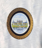 Limoges France Hand Painted Ceramic Chambord Rehausse Main Gold Tone Dish Plate