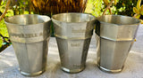 Vintage 1885 Kantonal Schutzenfest Silver Tone Pewter Zinn 3 Wine Cup Set