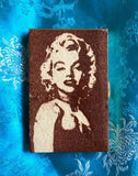 Vintage Marilyn Monroe Cigarette Money Case ID Holder Burgundy Gold Tone Box