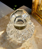 Vintage Antique Rare Cut Crystal Hinged Inkwell Inkpot