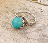 Vintage Sterling Silver 925 Turquoise Stone Ring Size 5