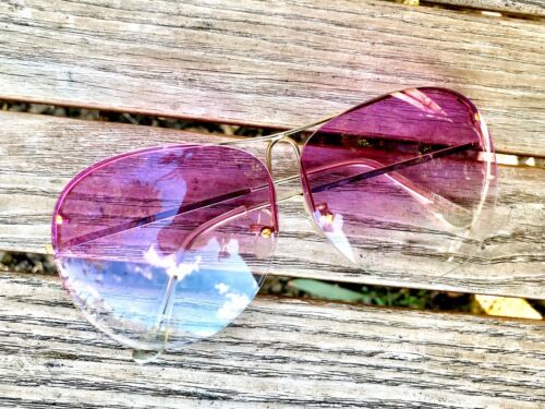 Renauld of France Aviator Purple Fade Lens w Gold Tone Frame Japan S6 Sunglasses