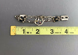 Vintage Silver Order of the Eastern Star Enameled Masonic Rhinestone Bracelet