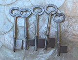 Vintage Antique Original Uncut Skeleton Key Taylor Germany Lot of 5 Keys