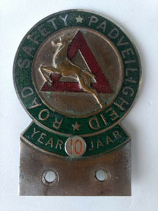 Road Safety Padveiligheid Year Jaar 10 Car Badge