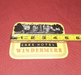 Vintage Luggage Label Tag Old England Lake Hotel Windermere