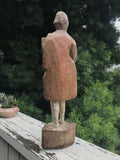 Antique Hand Painted Wood Carved Man Folk Art Sculpture Phillipines