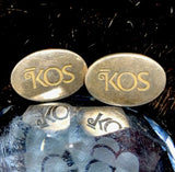 Rare Vintage KOS Pharmaceuticals Engraved Cufflinks