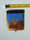 Sahara Africa Camel Paris Drago African Enamel Gold Tone Car Badge