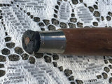 Vintage Brass Inlay 4 leaf Clover Wood Cane Silver Metal Knob 37" Walking Stick