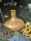 Vintage Nautical Brass Glass 1st Myco Decanter Anchor Ship Bottle Made in Sweden