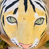Beautiful Large Papier-mâché Artisan Tiger Lion Vintage Mask Wall Art Decor