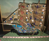 Large Cloisonne Gilt Bird Sailboat Ship Boat Vessel Statue