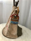 Artiaan Handmade Native American Indian Family Life Teepee Folk Art Sculpture