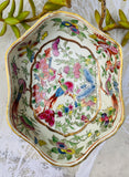 Vintage Porcelain Hand Painted Bird Multi Color Laying Monkey Holder Bowl Dish