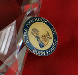 Authentic Alisa Ann Ruch Burn Foundation Blue Gold Tone Pin Badge
