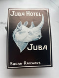 1930’s Juba Hotel Sudan Railways Rhino Luggage Label Rare