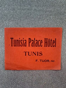 Tunisia Palace Hôtel Tubis F. Tuor Hotel Advertising Luggage Label Sticker