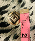 Vintage Southwestern Sterling Silver 925 Round Diamond Shape Charm Pendant 4.26g