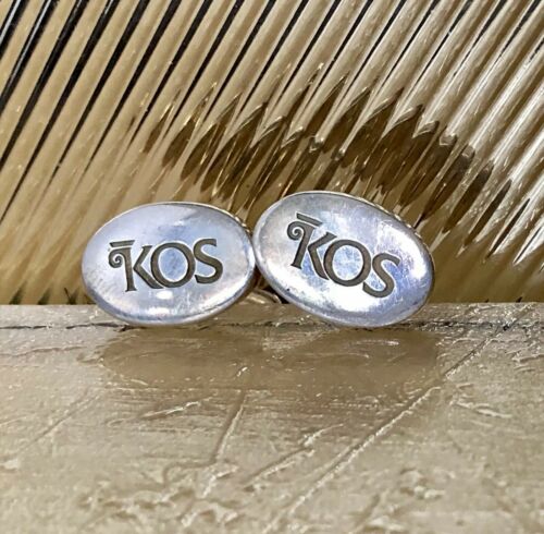 Rare Vintage KOS Pharmaceuticals Engraved Cufflinks
