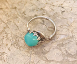Vintage Sterling Silver 925 Turquoise Stone Ring Size 5