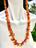 Vintage Genuine Baltic Yellow Amber Graduated Bead Hand Knotted Necklace