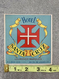 Hotel Santa Cruz Lourenço Marques Luggage Label