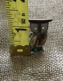 Vintage Hopi Native American Inlaid Owl Ring Size 7.5