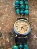 Don Lucas Sterling Silver Signed Santa Fe Turquoise Beaded Peyote Bird Watch