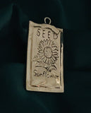 Vintage Sterling Silver 925 Signed DTR Jay King Sunflower Seed Charm Pendant