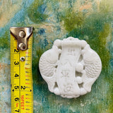Vintage Chinese Signed White Stone Carved Asian Fish Amulet Charm Pendant