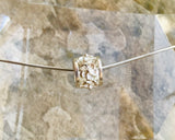 Vintage Sterling Silver 925 Tropical Flower Slider Pendant Necklace 18" Chain