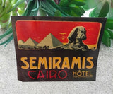 Vintage Hotel luggage Sticker Label Cairo Egypt