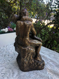 Carved Clay Ceramic Sculpture Simistone San Francisco Intimate Couple Kissing