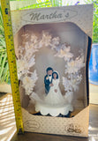 Vintage Martha’s Porcelain Bride & Groom Flower Arch Wedding Cake Topper