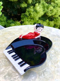 1986 Betty Boop Ceramic Hand Painted KFS Piano Jewelry Tray Candy Dish Ashtray