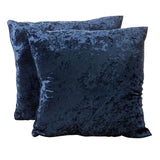 Element Crushed Navy Blue Velvet Concierge Collection 12" Pillow Set 2 Pillows