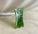 Vintage Authentic Tested Jade Green Jadeite Stone Chinese Symbol Pendant Amulet