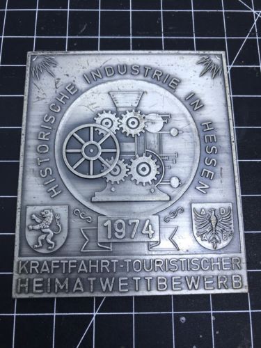 Hostorische Industrie In Hessen 1974 Kraftfahrt-Touristischer Car Badge