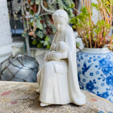 Sacrart Germany White Porcelain Mother Mary Madonna Holding Baby Jesus Figurine