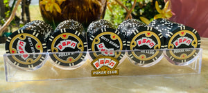 Black and White ESPN Poker Club Poker Chip Set w Storing Case