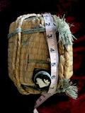 Vintage Japanese Sake Jug Bamboo Reed Rope Wrapped