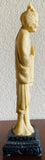 Vintage Artisan Carved Cream Colored Resin Asian Woman Statue Sculpture