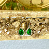 Sterling Silver 925 Bali Artisan Green Faceted Gem Stone Dangle Drop Earrings