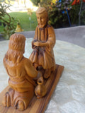 Omar Bakri Handmade Olive Wood religious Jesus Foot Bathing Carving